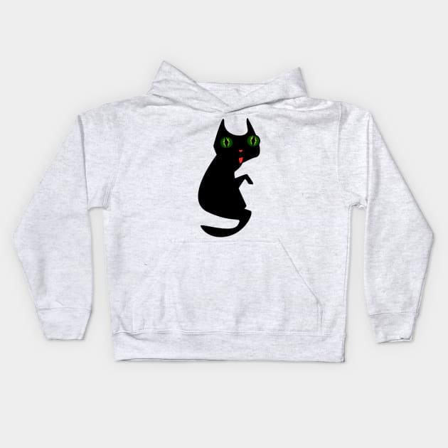 Ugly Black Cat Kids Hoodie by Alishamenjangan